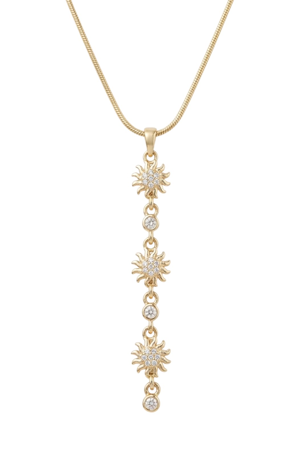 Çelik Y Kolye GOLD 45cm GÜNEŞ
