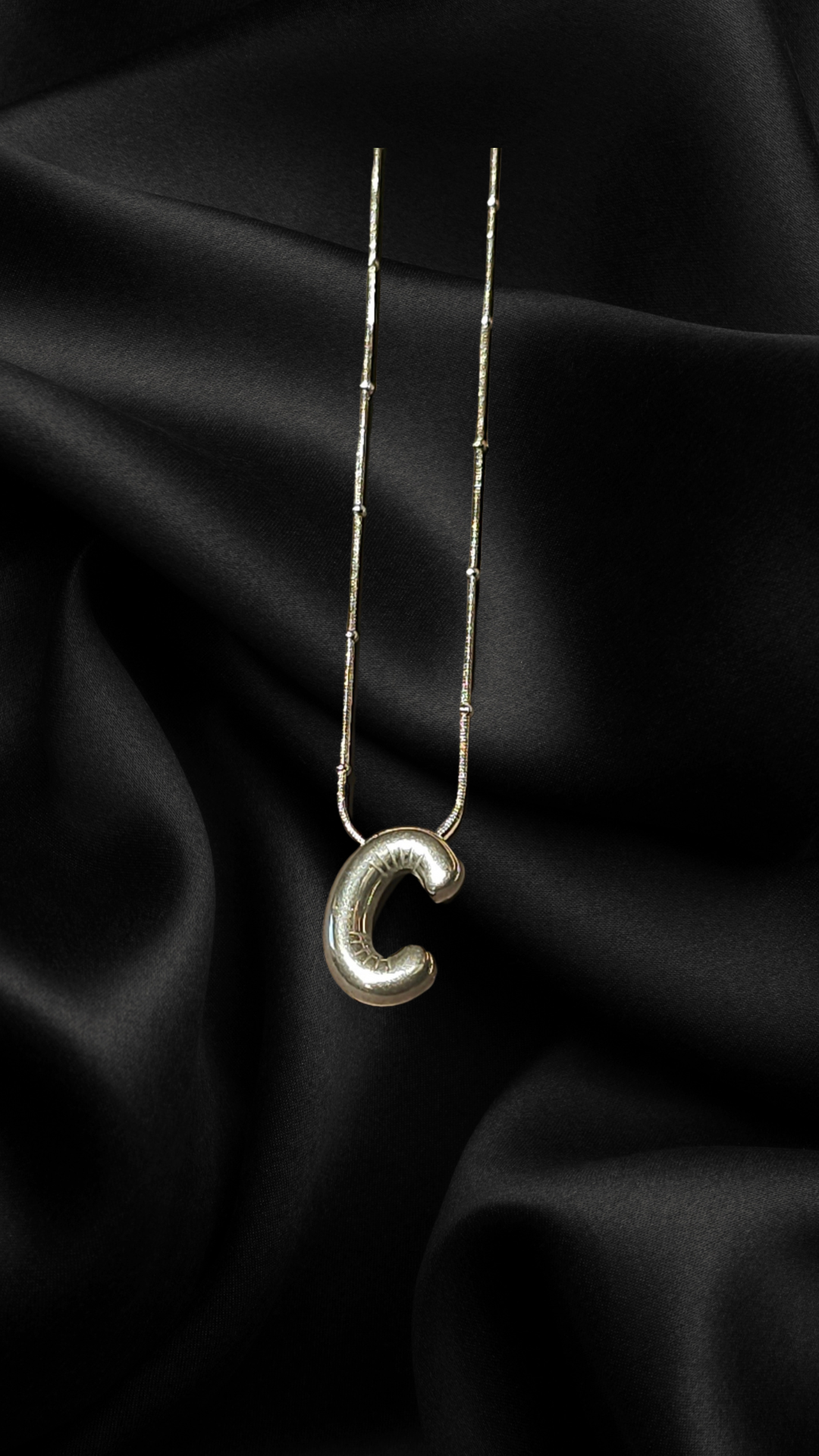 Lune Letter C Steel Necklace