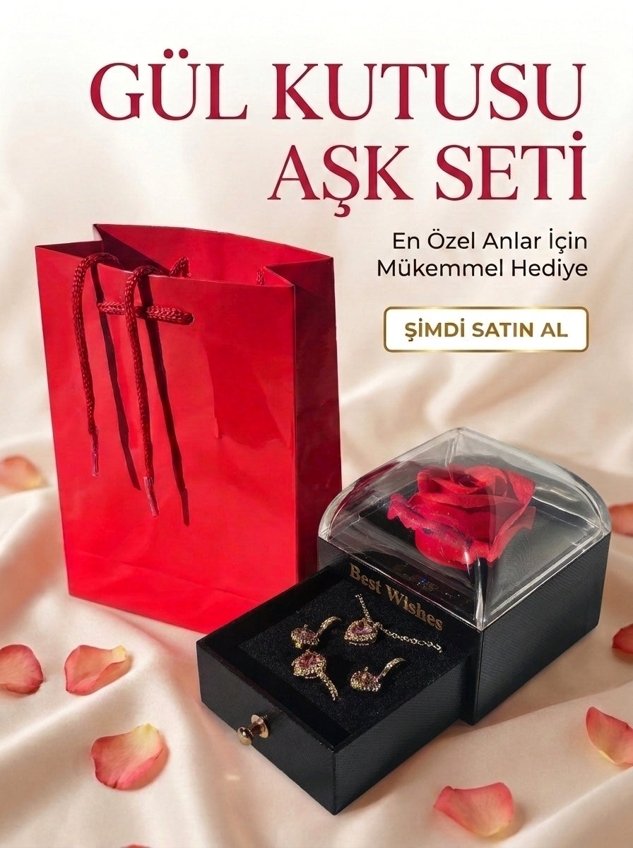 GÜL KUTULU AŞK SETİ SİYAH (GÜL KOKULU)