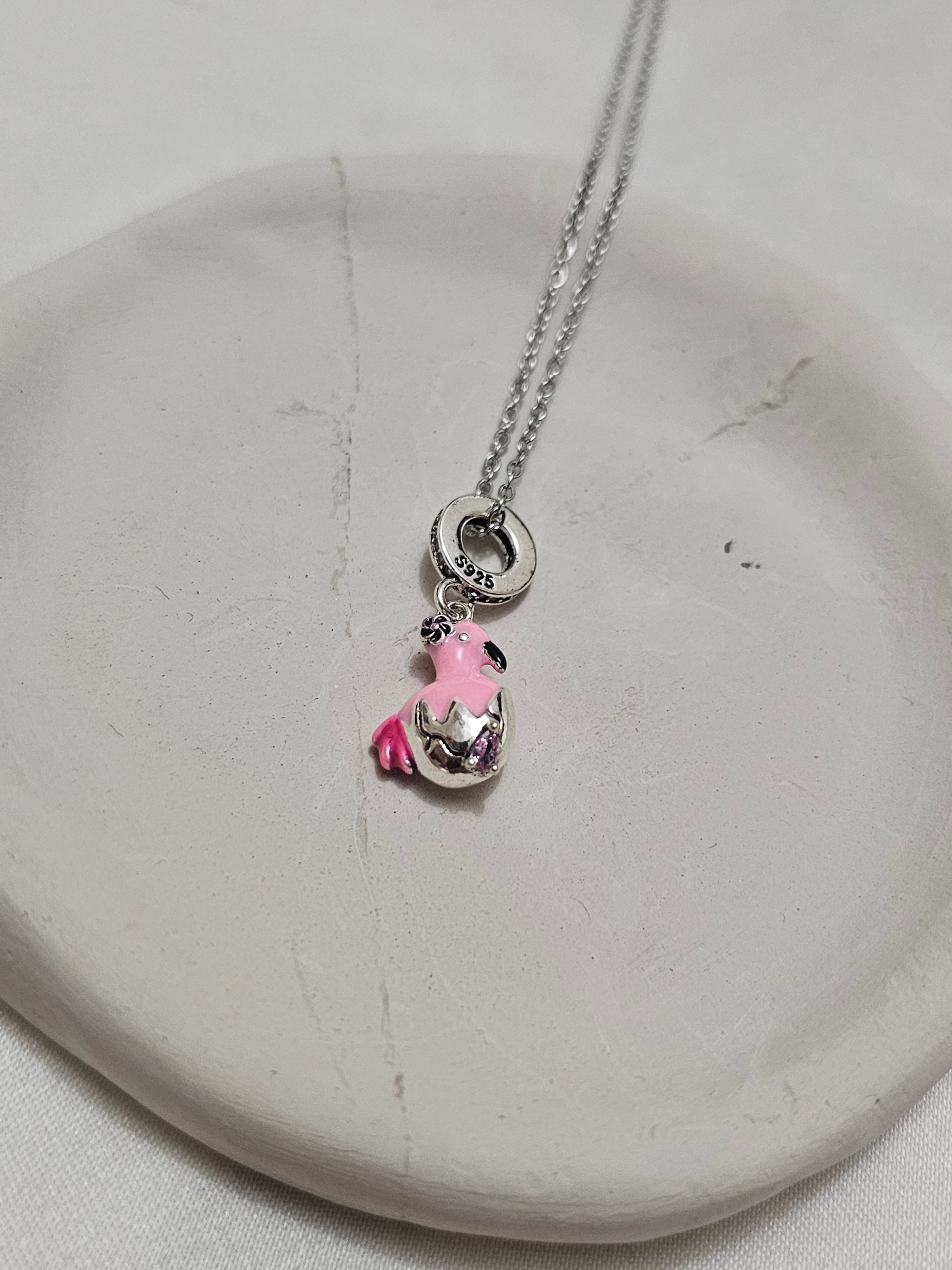 Flamingo Çelik Silver Kolye