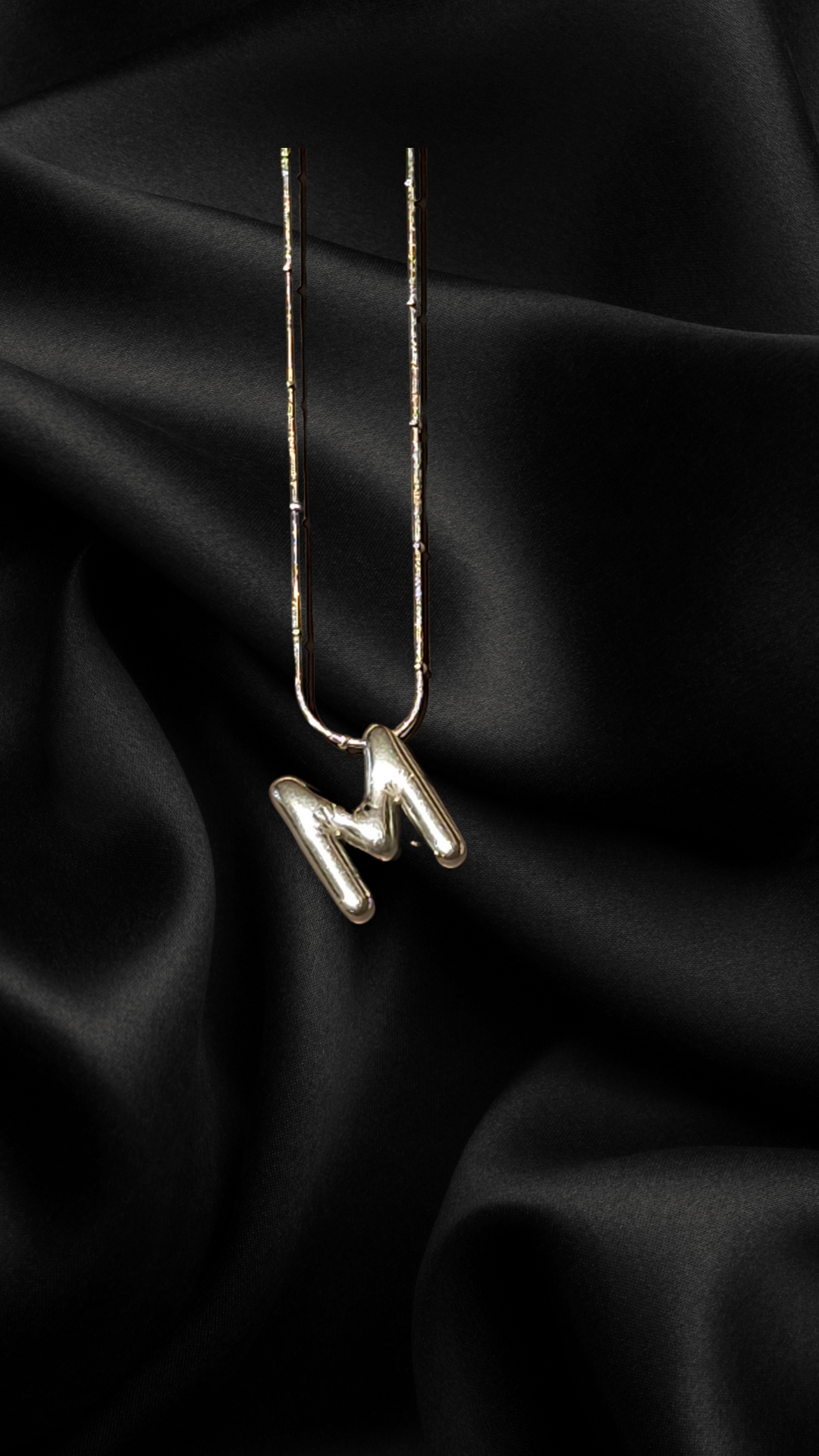 Lune Letter M Steel Necklace