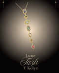 Lune Taşlı 7 Element Y Model Çelik Kolye