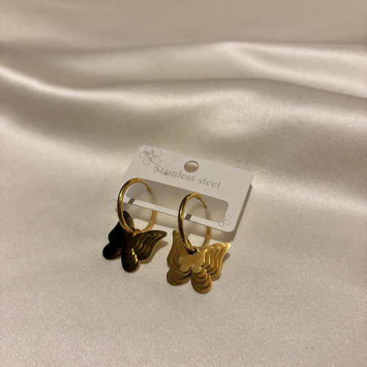 Lune Çelik Kelebek Ayarlanabilir Gold Küpe