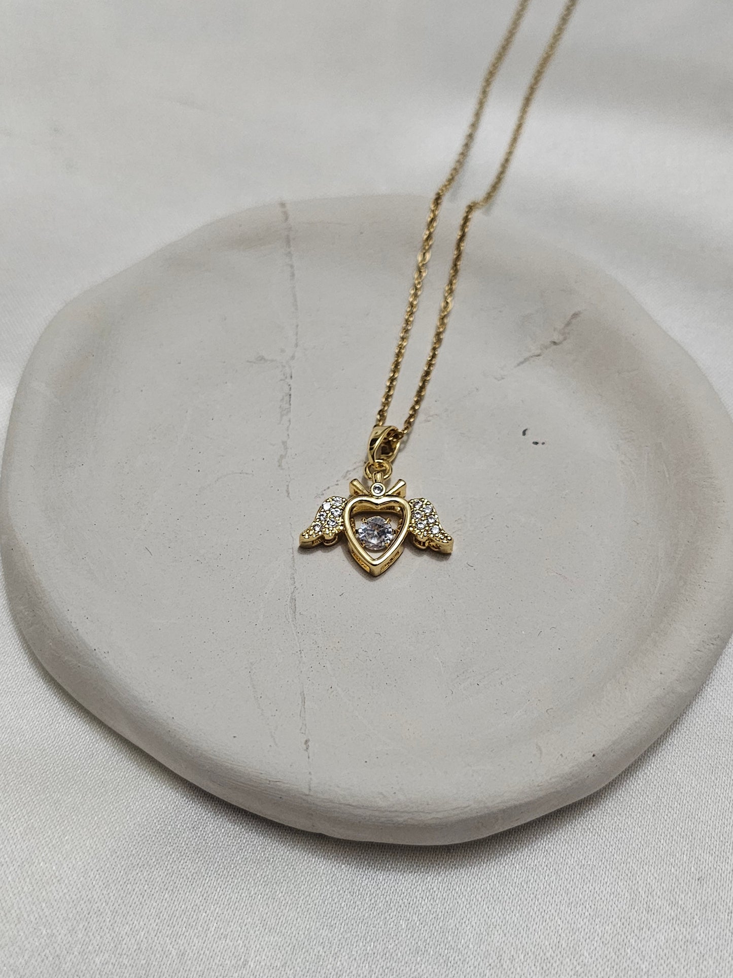 Angel Wing Gold Steel Necklace