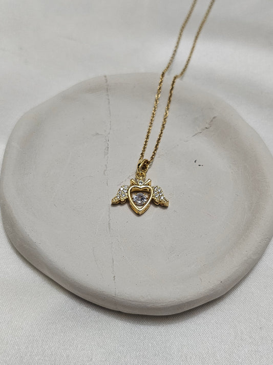 Angel Wing Gold Steel Necklace