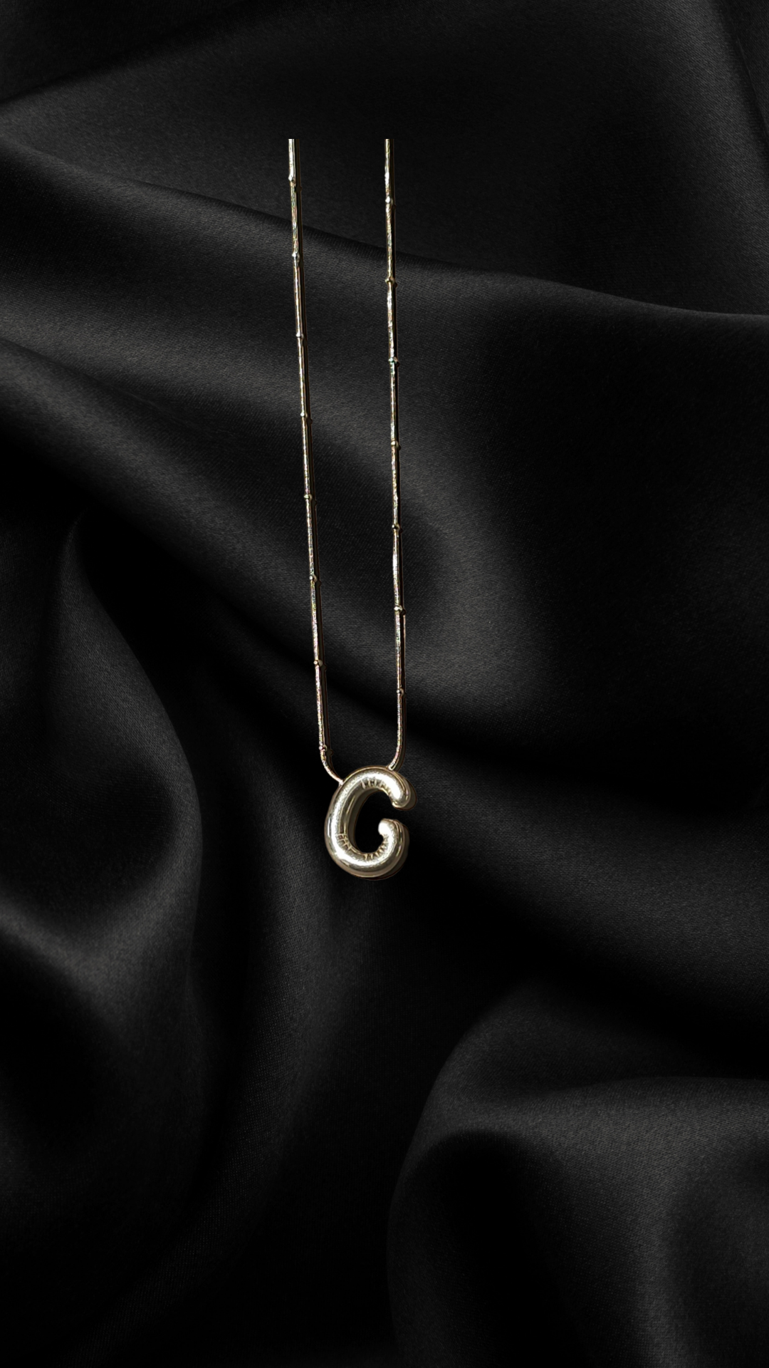 Lune Letter G Steel Necklace