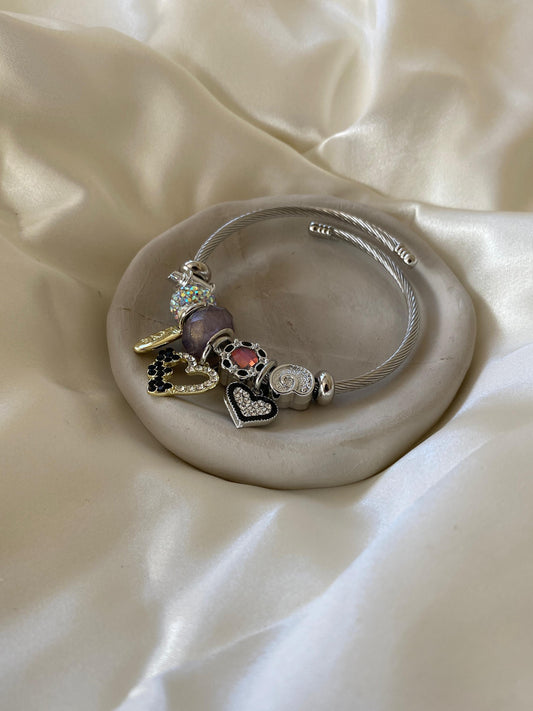 Charm | Steel Black Heart Bracelet