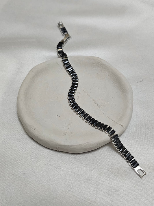 Black Waterway Silver Steel Bracelet