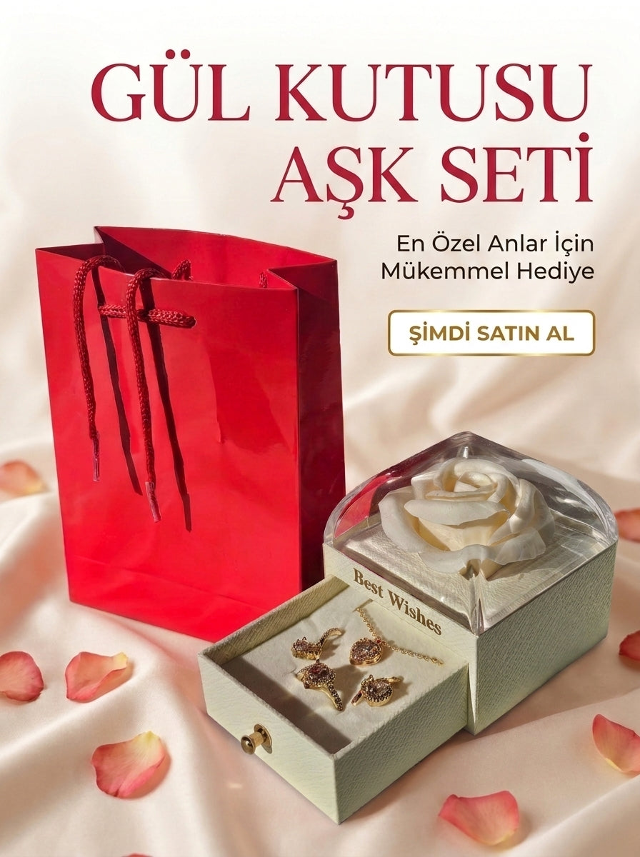 GÜL KUTULU AŞK SETİ BEYAZ (GÜL KOKULU)