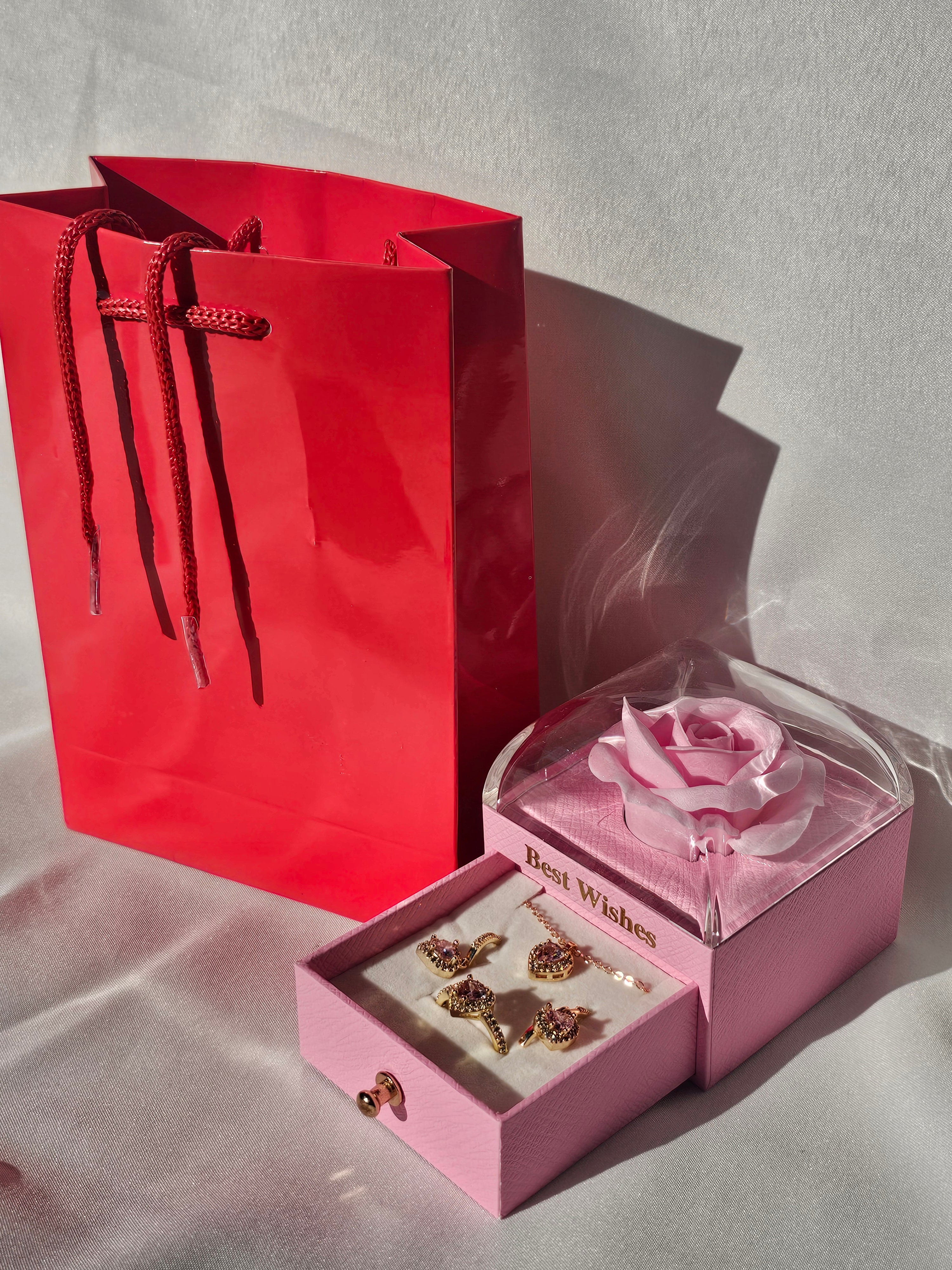 GÜL KUTULU AŞK SETİ PEMBE (GÜL KOKULU)