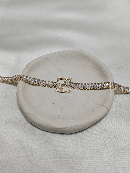 Letter Z Waterway Steel Gold Bracelet