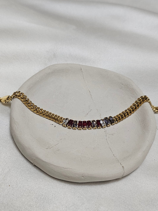 Gold Su Yolu Taşlı Bileklik