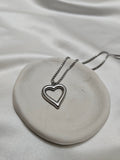 Çelik Kalp Silver Kolye