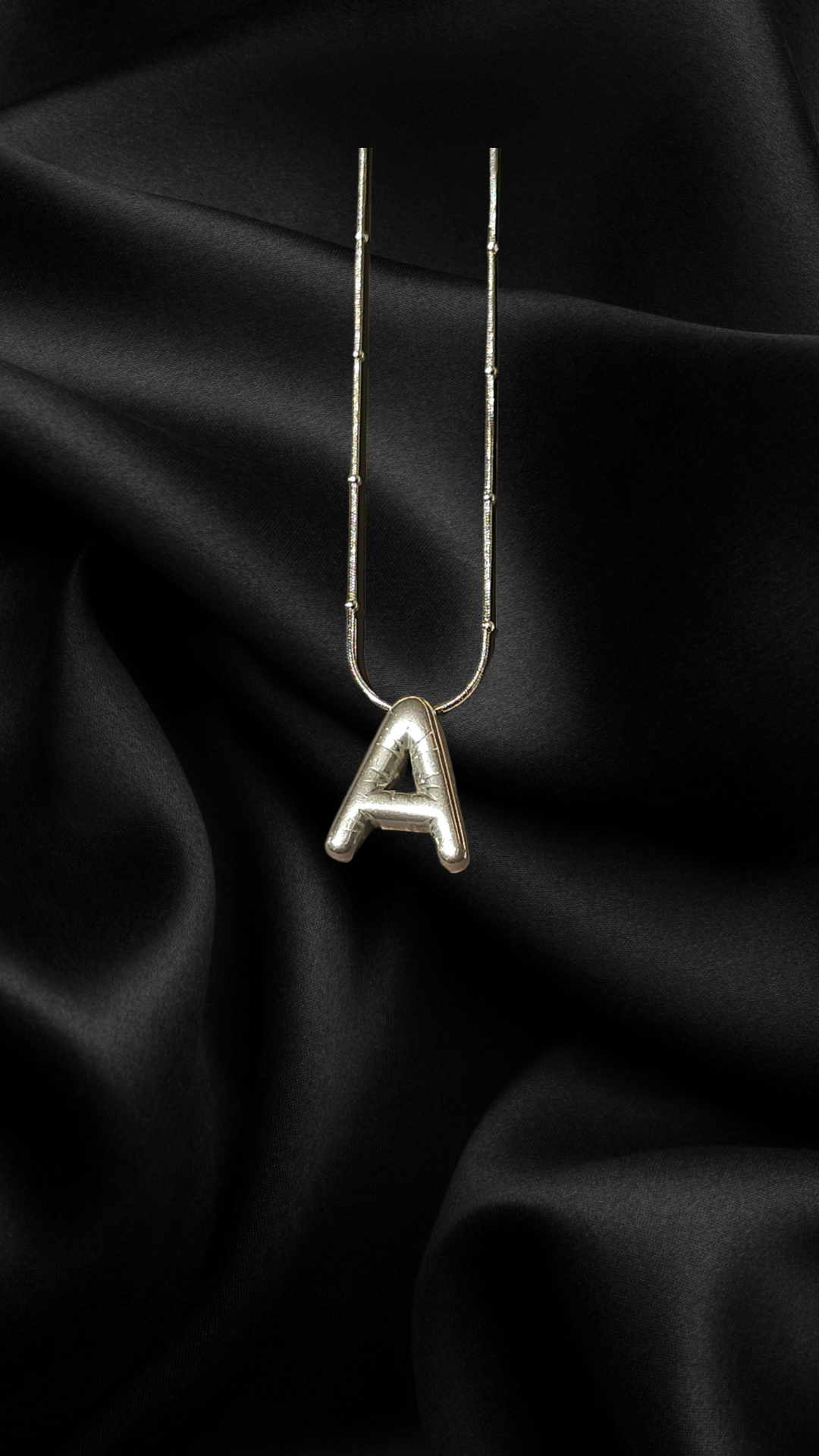 Lune Letter A Steel Necklace