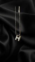 Lune Letter H Steel Necklace