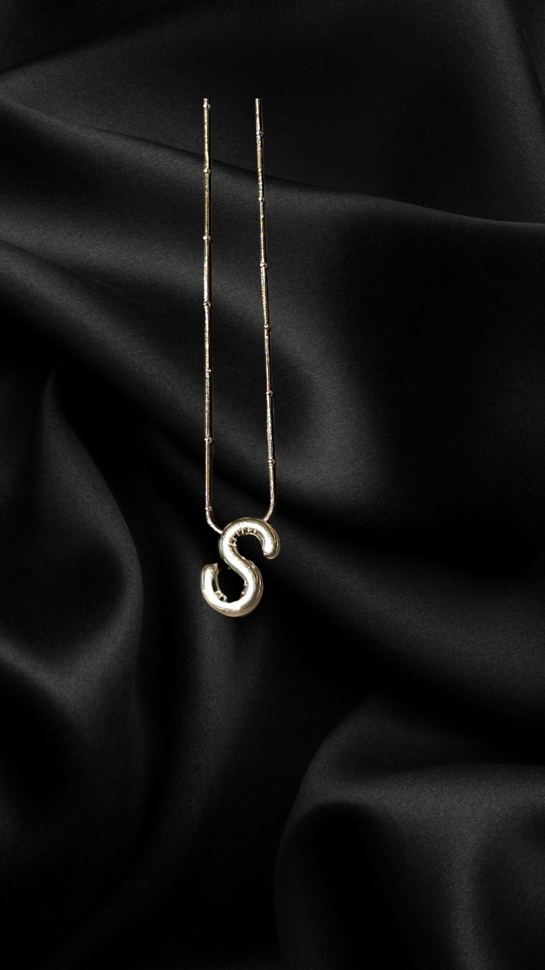 Lune Letter S Steel Necklace