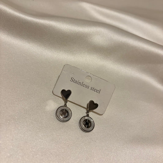 Lune Çelik Love Silver Küpe